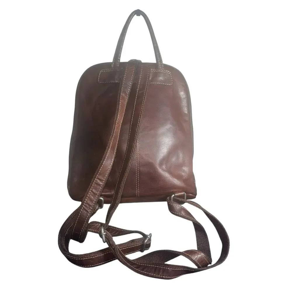 Jack Georges Brown Leather Backpack Bag voyager collection heritage leather